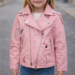 Habitat Light Pink Kids Moto Jacket NWOT